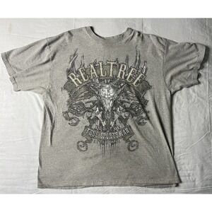 Real Tree For The Sportsman Since 1986 T Short Men's Size 2XL Short Sleeve Gray